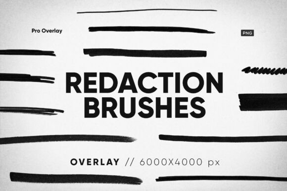 50 Redaction Brushes Textures: Bold, Versatile Textures for Creative Design Projects