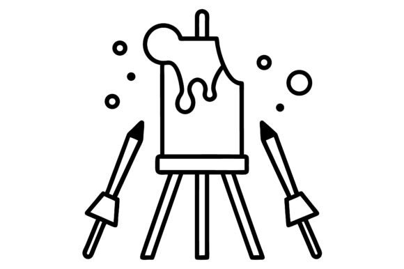 Art Studio with Brushes Easels and Paint: A Designerβs Toolkit for Minimalist Line Art