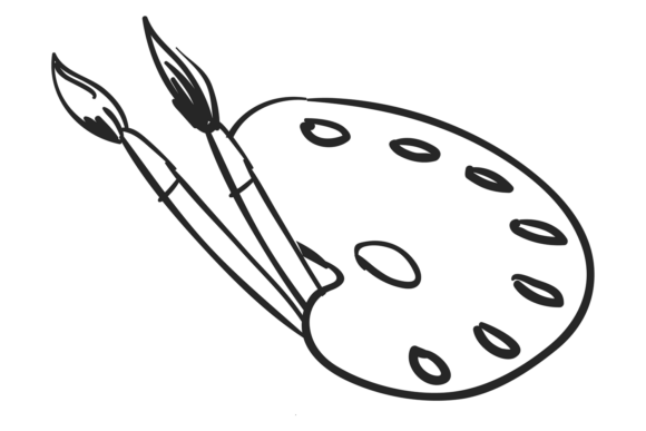 Artist Symbol: Paint Brushes and Palette in Creative and Professional Workflows