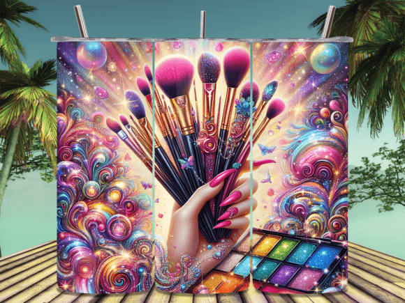 Brushes Palette Art Makeup Tumbler Wrap: A Creative Touch for Custom Drinkware