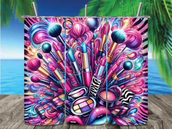 Colorful Makeup Brushes Lipstick Tumbler: A Creative Fusion of Beauty and Functionality