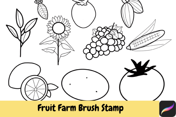 Creative Design with Fruit Farm Food Brush Stamps Procreate
