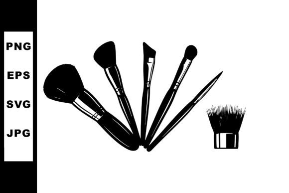 Elegant Makeup Brushes Set Vector Illustration W for Diverse Design Needs