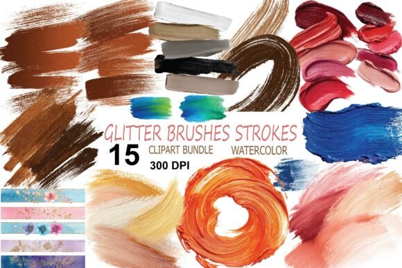 Glitter Brushes Strokes Clipart: A Practical Creative Resource for Designers and Makers