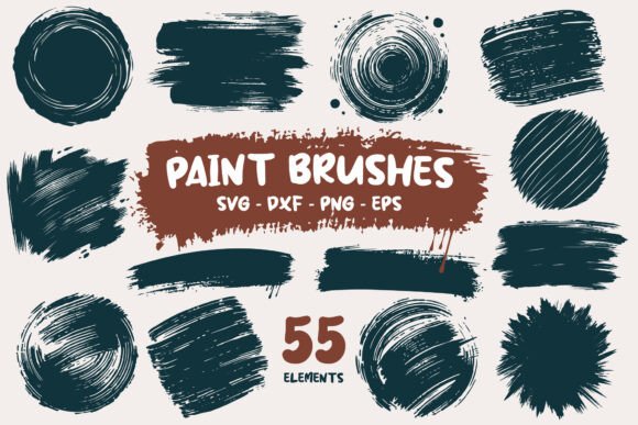 Hand Drawn Paint Brushes and Paint Strokes: A Creative Resource for Versatile Design Projects