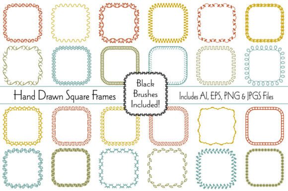Hand Drawn Square Frames and Brushes