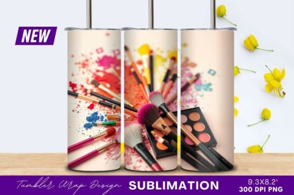 Makeup Brushes and Eyeshadow Tumbler PNG: Creative Uses for Designers and Entrepreneurs