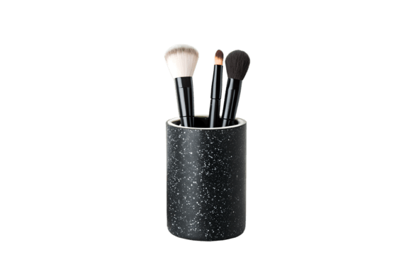 Makeup Brushes in Speckled Holder PNG: A Modern Asset for Beauty Enthusiasts