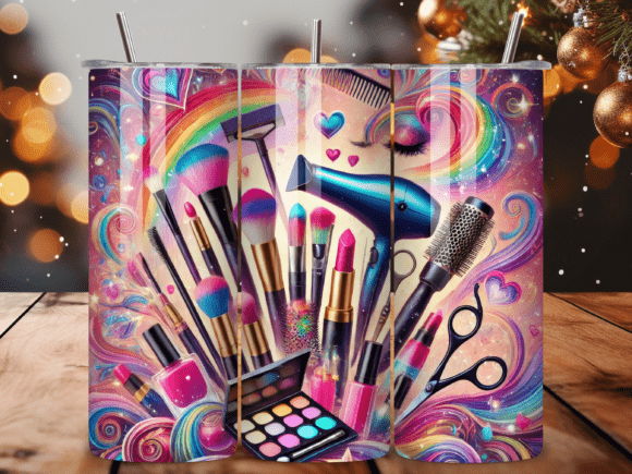 Makeup Brushes Tumbler Wrap Design