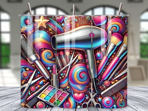 Metallic Makeup Hair Brushes Tumbler: A Strategic Design Tool for Branding and Creativity