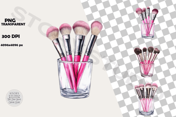 Pink Makeup Brushes Beauty Clipart: A Designerβs Secret for Chic Visuals