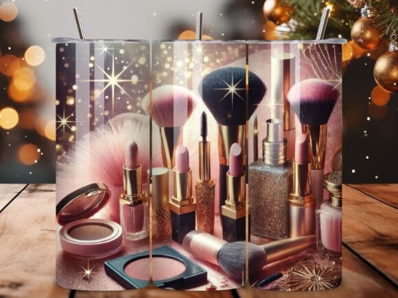 Slay All Day Makeup Brushes Tumbler Wrap: A Creative Design for Tumbler Enthusiasts