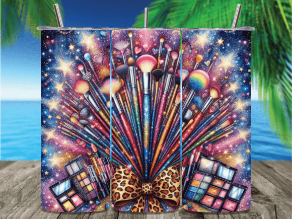 Stylish and Functional: The Makeup Brushes Palette 20oz Tumbler Wrap